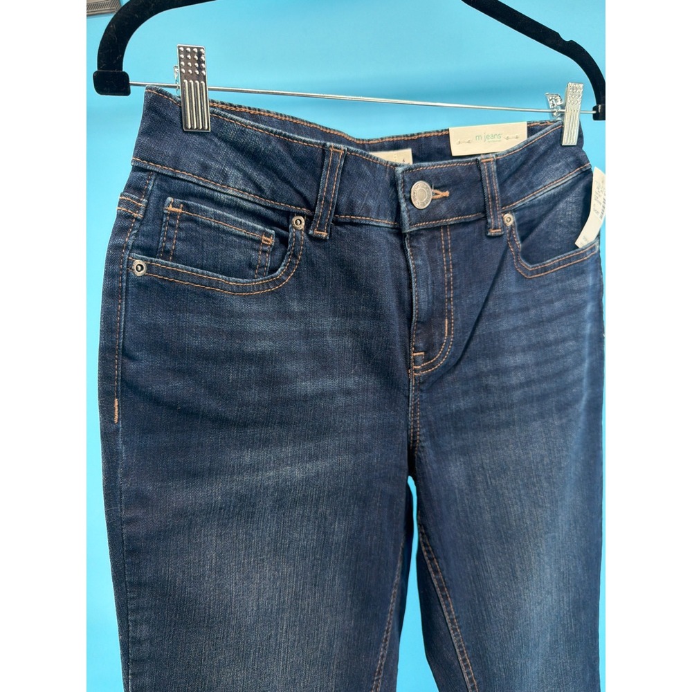 Maurices M Jeans Classic Slim Bootcut Dark Wash Mid Rise Denim Blue Size 6 Short - Picture 2 of 4